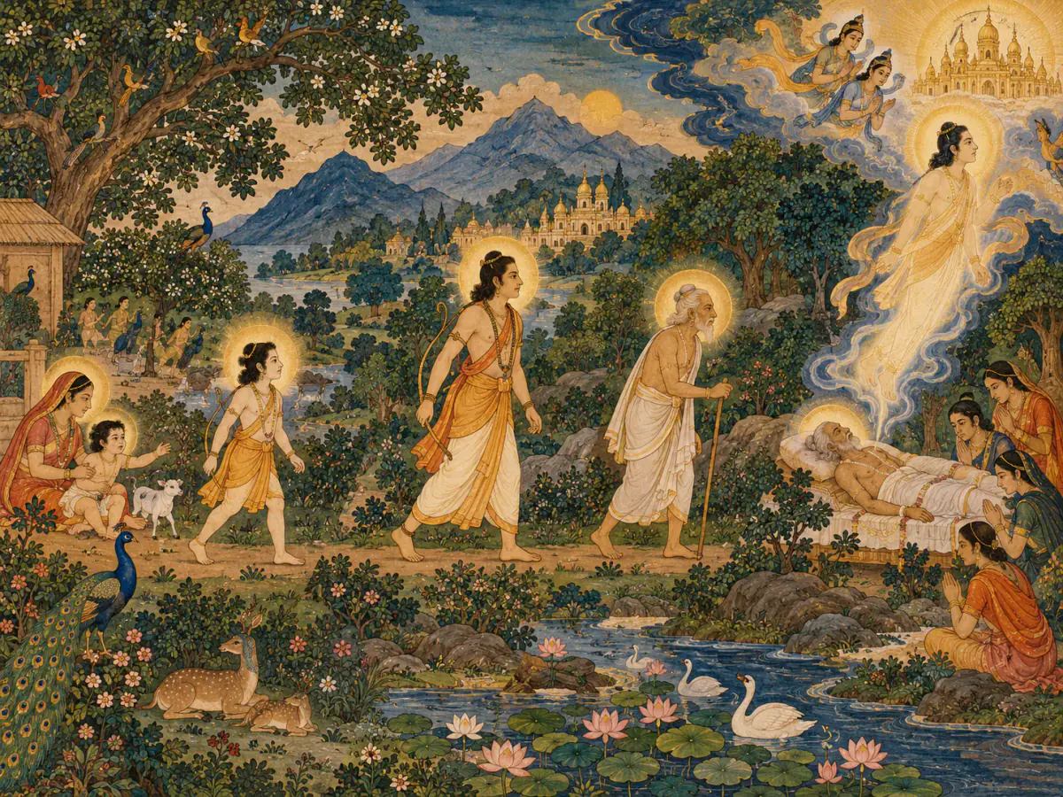 Indian miniature inspired visual summary of Change and continuity