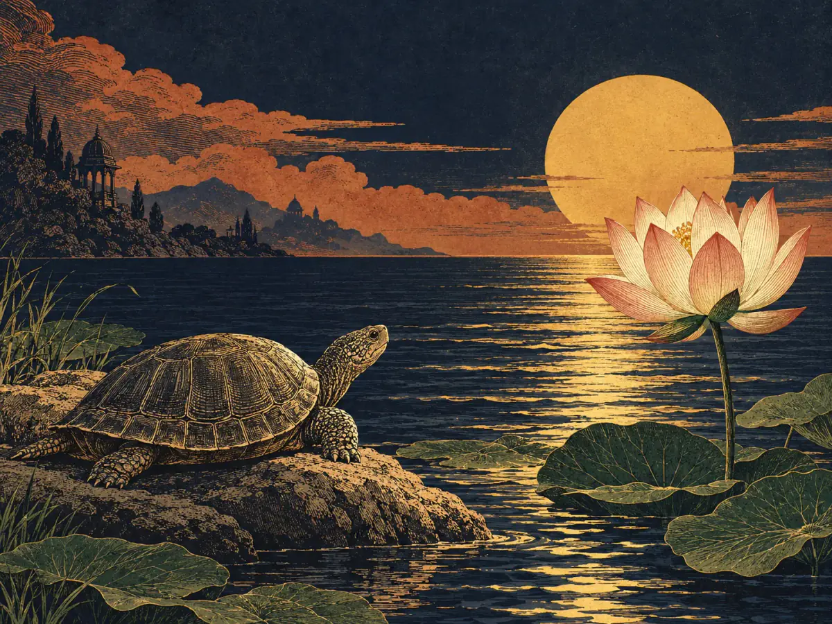 The tortoise image makes regulation visible without glorifying repression.