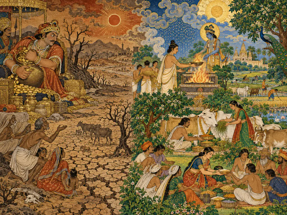 Indian miniature style visual explanation of Yajña transforms taking into reciprocity